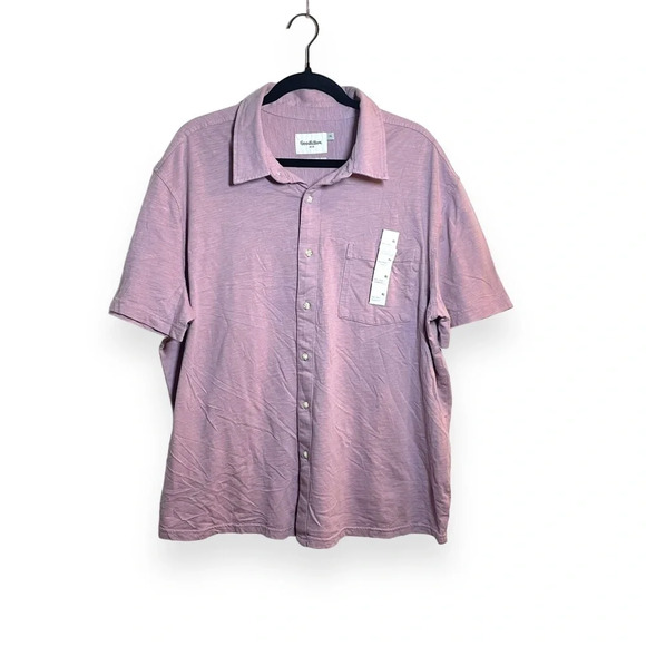 NWT Goodfellow & Co Men’s Short Sleeve Casual Button-Down in Orchid Size XL - Picture 7 of 13